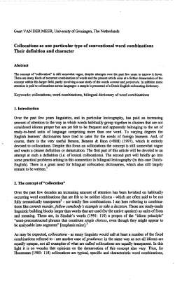 Collocations as one particular type of conventional word