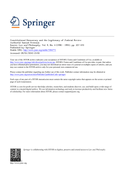 Constitutional Democracy and the Legitimacy of Judicial Review