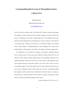 Conceptualizing Rural Areas in Metropolitan Society: A Rural View