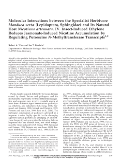 Molecular Interactions between the Specialist