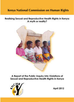 Realising Sexual and Reproductive Health Rights in Kenya: A myth
