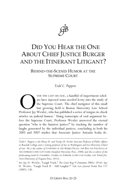 Did You Hear the One About Chief Justice Burger and