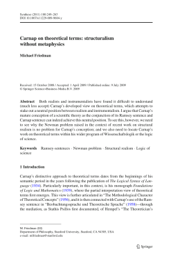Carnap on theoretical terms: structuralism
