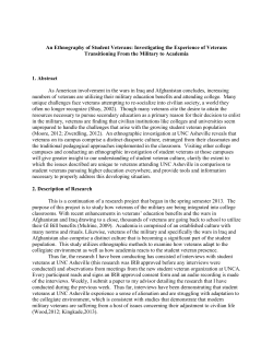An Ethnography of Student Veterans