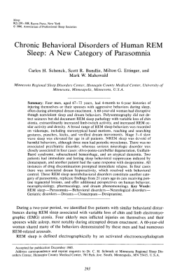 Chronic behavioral disorders of human REM sleep: a new category