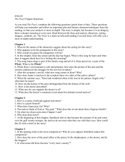 ENG1D The Pearl Chapter Questions As you read The Pearl