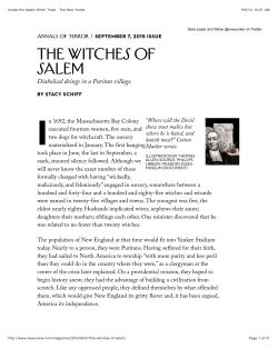 Inside the Salem Witch Trials