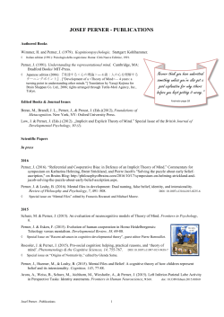 JOSEF PERNER - PUBLICATIONS Nevver think you have