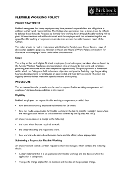 FLEXIBLE WORKING POLICY