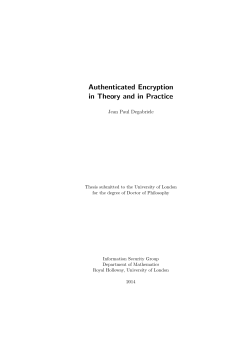 Authenticated Encryption in Theory and in Practice