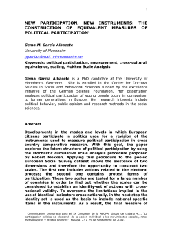 new participation, new instruments: the construction of equivalent