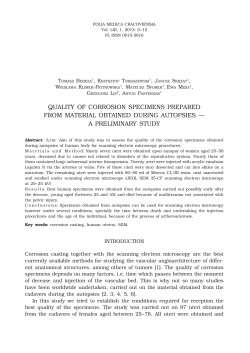QuALIty OF CORROSION SPECIMENS PREPARED from materIaL