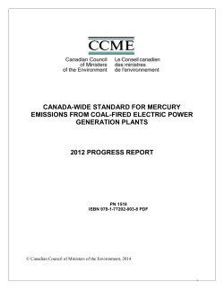 Canada-wide Standard for Mercury Emissions from Coal