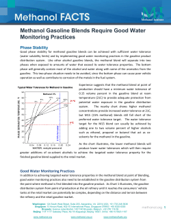 Methanol Gasoline Blends Require Good Water