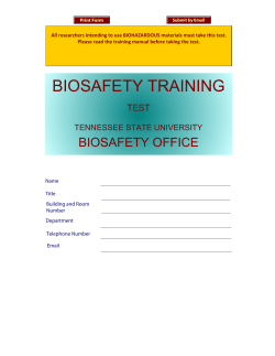 Bio-Safety TEST - Tennessee State University
