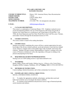 United States History II (HIST 1302)