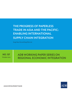 The Progress of Paperless Trade in Asia and the Pacific