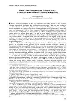Malta`s Post-Independence Policy-Making: An International Political