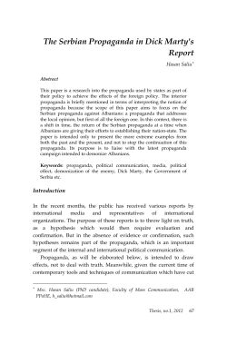 The Serbian Propaganda in Dick Marty`s Report
