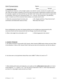 Unit Conversions