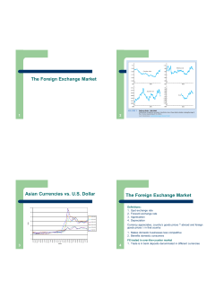 The Foreign Exchange Market Asian Currencies vs. U.S. Dollar The