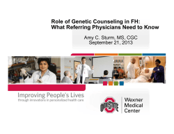 Role of Genetic Counseling in FH