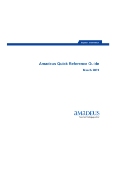 Amadeus Quick Reference Guide