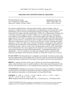 POLITICS OF CONSTITUTIONAL MEANING
