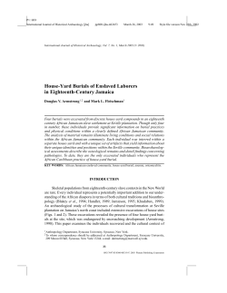 House-Yard Burials of Enslaved Laborers in Eighteenth