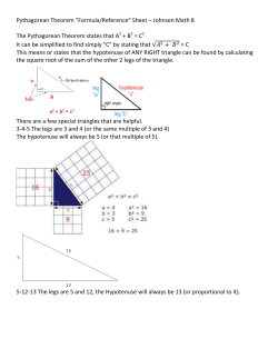 Pythagorean Theorem &ldquo;Formula/Reference&rdquo; Sheet