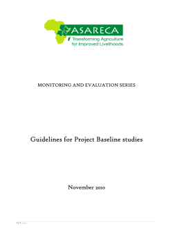Guidelines for Project Baseline studies