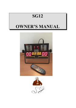 sg12 owner`s manual - Absolute Fencing Gear