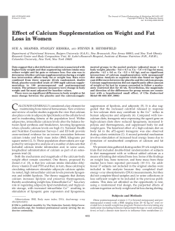 Effect of Calcium Supplementation on Weight and Fat Loss in Women