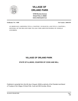 Ordinance - Resolution - Village of Orland Park