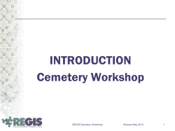 INTRODUCTION Cemetery Workshop