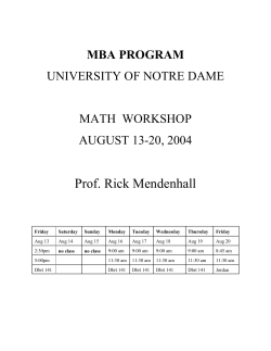 Math Notes - University of Notre Dame