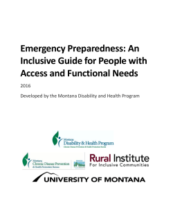 Emergency Preparedness - Montana Disability and Health Program