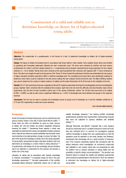 Construction of a valid and reliable test to determine knowledge on