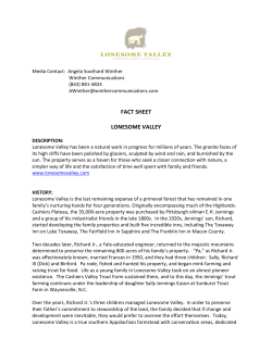 FACT SHEET LONESOME VALLEY