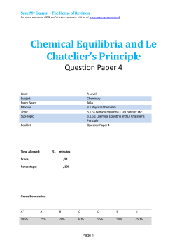 Chemical Equilibria and Le Chatelier`s Principle