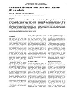 Brittle&plusmn;ductile deformation in the Glarus thrust
