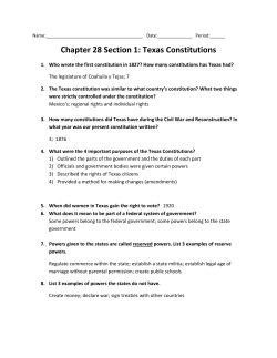 Chapter 28 Section 1: Texas Constitutions
