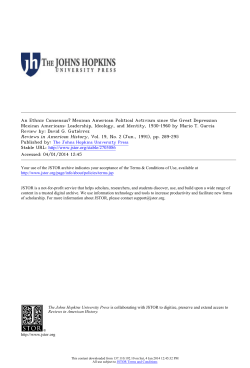 Mexican American Political Activism since the Great Depression