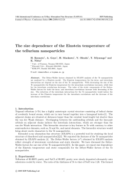 The size dependence of the Einstein temperature of the tellurium