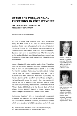 After the PresidentiAl elections in c&ocirc;te d`ivoire