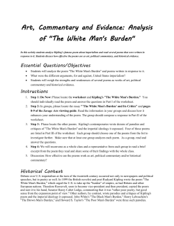Art, Commentary and Evidence: Analysis of "The White Man`s Burden"