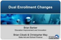 Updates on Michigan`s Dual Enrollment Law