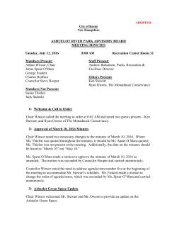 ASHUELOT RIVER PARK ADVISORY BOARD MEETING