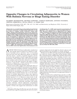 Opposite Changes in Circulating Adiponectin in Women With