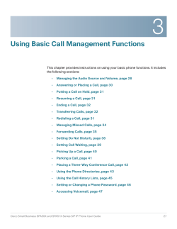 Cisco-Using Basic Call Management Features